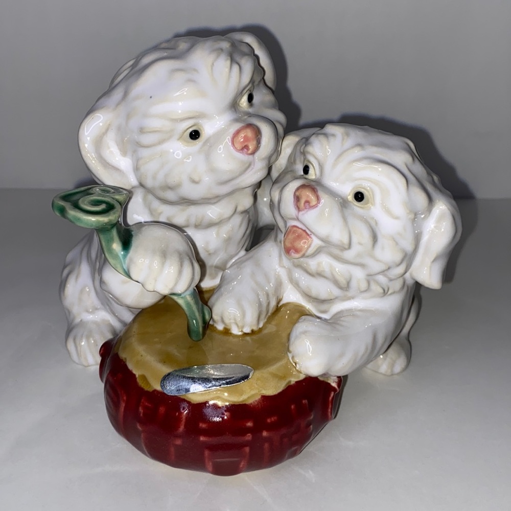 Vintage Shiwah Ceramic Foo Dogs playing a Drum